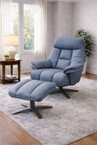 Dante Leather Electric Recliner Chair & Stool - Image 4