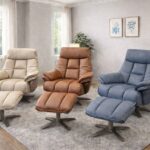 Dante Leather Electric Recliner Chair & Stool