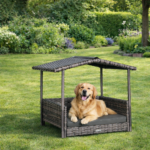 Rattan Dog Bed for Indoor or Outdoor (inc waterproof cushion)